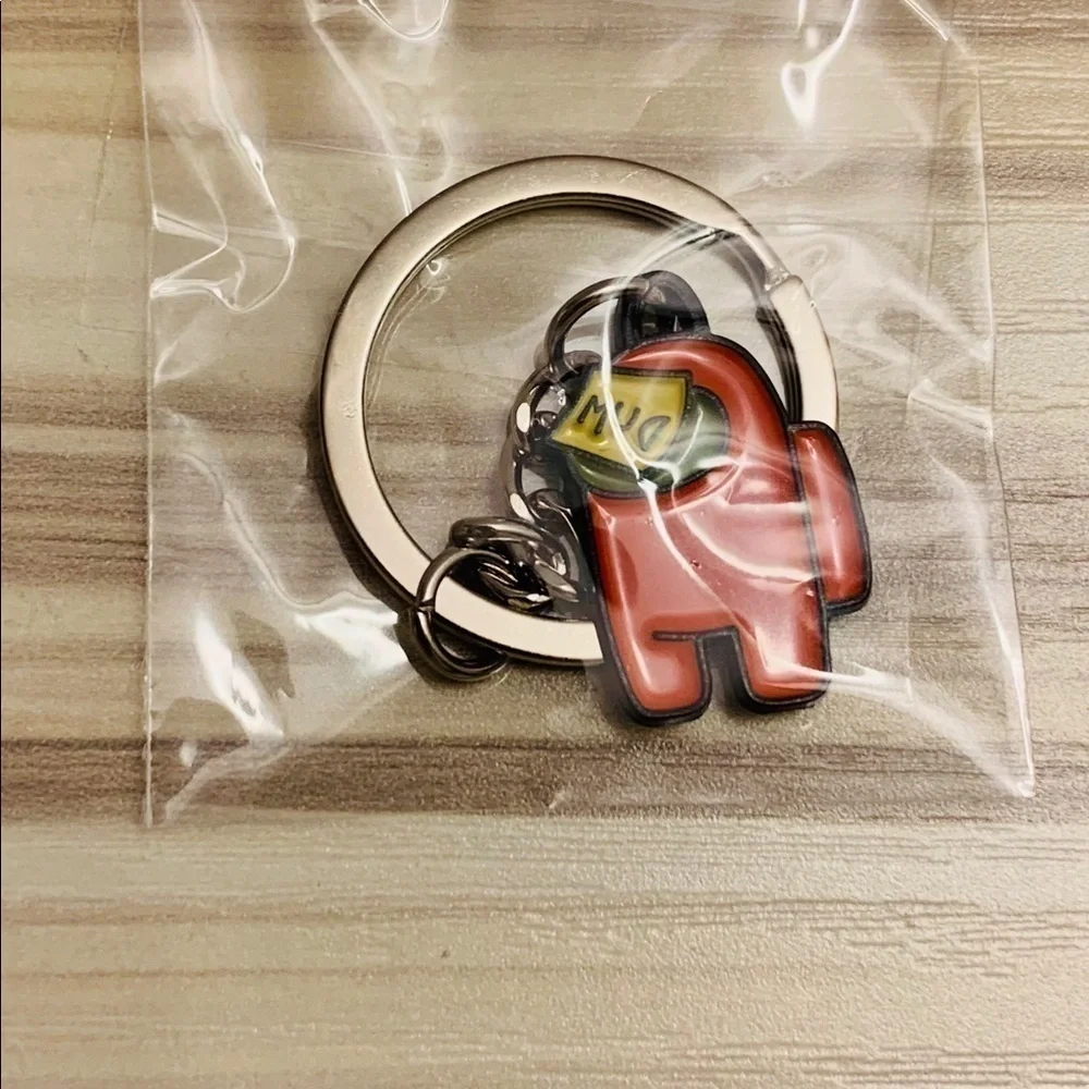 New 3/$15 mini AMONG US keyring - Orange x 1 pc
